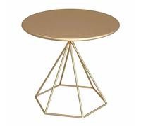 SXZenSpace Round Iron Art Coffee Table Sofa Side Corner Balcony Leisure Top End with Hairpin Leg for Living Room,gold