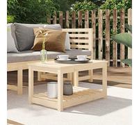 SXZenSpace Small Garden Coffee Table 82.5x50.5x45 cm Solid Pine Wood Outdoor Bistro Patio Balcony Tea Side with Lower Shelf Robust and Weather-ready for Terrace