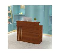 SXZenSpace Small Reception Desk Retail Counter For Checkout Cashier Workstation Computer Receptionist Table Modern With Drawers Retail, Lobby, Salon, Office(Walnut color,
