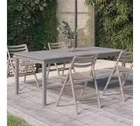 SXZenSpace Solid Acacia Garden Table 200x100x75 cm Grey Oil Finished Large Patio Dining Set for Terrace Balcony Outdoor Bistro Coffee