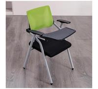 SXZenSpace Student Chair with Desk Attached, Foldable Stacking Computer Breathable Back, Ergonomic Tablet Arm Chairs for Conference Room, Meeting, Use(Green)