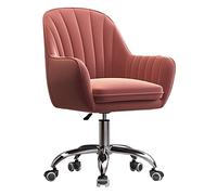 SXZenSpace Swivel Desk Chair Ergonomic Office Chair, 360° Computer Task Vanity with Lumbar Support, Backrest, Velvet Upholstered, Adjustable Height