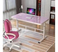 SXZenSpace Table Study, Liftable Computer Desk, Adjustable Height 60-80cm, Glass Panel Standing Desk with Hidden Keyboard Storage, for Home Office