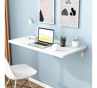 SXZenSpace Wall Mounted Folding Table Space Saving Fold Down Laundry & Kitchen Floating Desk with Bracket Multi Functional Foldable Workstation for Home Office Room