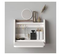 SXZenSpace Wall Mounted Folding Table - Space Sing Floating Desk for Home & Office, Compact Laptop Dressing Table, Wall-Mounted Cabinet (White, 40x32cm)