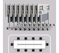 SXZenSpace White Conference, Square Modern Room Rolling Meeting Movable, Seminar Boardroom for Study Working