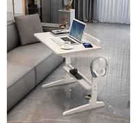 SXZenSpace White vertical small mid-century modern home solid wood desk, ergonomic standing desk for office, space sofa living room work/small computer - (Color :, Siz