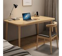 SXZenSpace Wooden Computer Desk Mid-Century Modern Home Office with Ergonomically Curved Top (80cm, Natural)