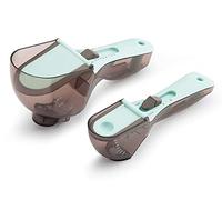 SXZHSM 2x Adjustable Measuring Cups/Spoons - Large and Small - Imperial and Metric - Oz, Ml, Cups, Tbsp, Tsp - Adjustable Space Saving Kitchen Tool for Cooking and Baking - Wet and Dry