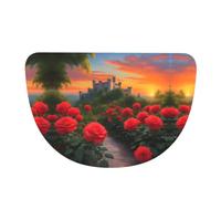 SXZVVBN A beautiful castle Flannel Half Moon Door Mat For Indoors