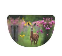 SXZVVBN A beautiful deer Flannel Half Moon Door Mat For Indoors