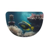 SXZVVBN A Beautiful fish Flannel Half Moon Door Mat For Indoors
