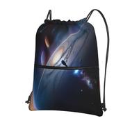 sxzvvbn A fascinating universe Outdoor Drawstring Rucksack Waterproof Lightweight Gym Bag with Front Pocket & Internal Zip Pouch for Travel Sports