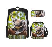 SXZVVBN A little koala 3 Piece Laptop Backpack Set with Insulated Lunch Bag and Organiser for Work