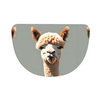 SXZVVBN Alpaca avatar Flannel Half Moon Door Mat For Indoors
