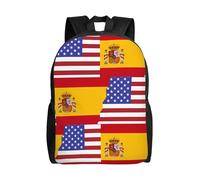 SXZVVBN American Spain Flag Water Resistant 600D Backpack Lightweight Commuter Travel Rucksack Daypack Men Women