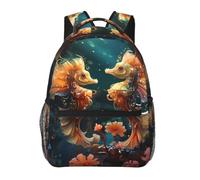 SXZVVBN Beautiful Seahorse Couple Casual Campus Laptop Rucksack to Study