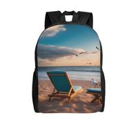 SXZVVBN Beautiful seashore Water Resistant 600D Backpack Lightweight Commuter Travel Rucksack Daypack Men Women