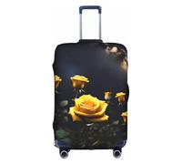 sxzvvbn Beautiful Yellow Roses L Elastic Suitcase Protector Double Sided Zip Luggage Cover for Travel Business 18-32in