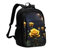 SXZVVBN Beautiful yellow roses Travel Laptop Rucksack With USB Port