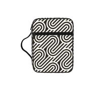 sxzvvbn Black Curved Texture Water-Resistant Bible Tote Bag with Pocket, Large Journal Cover Case for Church Travel