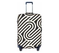 sxzvvbn Black Curved Texture XL Elastic Suitcase Protector Double Sided Zip Luggage Cover for Travel Business 18-32in