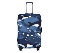 sxzvvbn Blue Killer Whale S Elastic Suitcase Protector Double Sided Zip Luggage Cover for Travel Business 18-32in