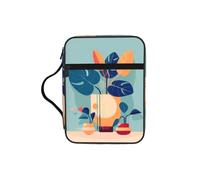 sxzvvbn Blue Orange Turtleback Bamboo Water-Resistant Bible Tote Bag with Pocket, Large Journal Cover Case for Church Travel
