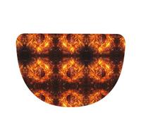 SXZVVBN Burning Rugby Flannel Half Moon Door Mat For Indoors
