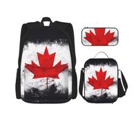 SXZVVBN Canadian flag School Backpack Lunch Box Pencil Set