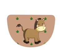 SXZVVBN cartoon donkey Flannel Half Moon Door Mat For Indoors