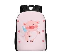 SXZVVBN cartoon flying pig Water Resistant 600D Backpack Lightweight Commuter Travel Rucksack Daypack Men Women