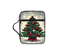 sxzvvbn Christmas Gift Tree Water-Resistant Bible Tote Bag with Pocket, Large Journal Cover Case for Church Travel