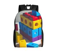 SXZVVBN Colorful Building Blocks Water Resistant 600D Backpack Lightweight Commuter Travel Rucksack Daypack Men Women