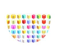SXZVVBN Colorful Cubes Flannel Half Moon Door Mat For Indoors