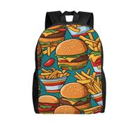 SXZVVBN cute burger fries Water Resistant 600D Backpack Lightweight Commuter Travel Rucksack Daypack Men Women