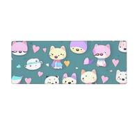 sxzvvbn Cute little foxExtra-large desktop mouse pad, 31.5 * 11.8 inches, gaming mouse pad with anti-slip rubber on the bottom