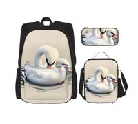 SXZVVBN Cute little swan 3 Piece Laptop Backpack Set with Insulated Lunch Bag and Organiser for Work