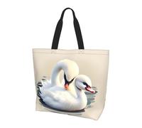 SXZVVBN Cute little swan Lightweight Large Tote Bag for Women Waterproof Polyester Shoulder Shopper for Commuting Work Shopping