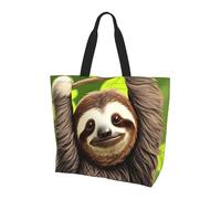 SXZVVBN Cute Sloth Lightweight Large Tote Bag for Women Waterproof Polyester Shoulder Shopper for Commuting Work Shopping