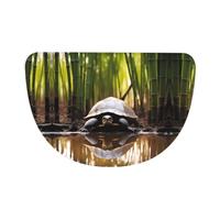 SXZVVBN cute turtle Flannel Half Moon Door Mat For Indoors