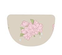 SXZVVBN Divided Peach Blossoms Flannel Half Moon Door Mat For Indoors