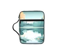 sxzvvbn Fallen Leaves on a Tranquil Lake Water-Resistant Bible Tote Bag with Pocket, Large Journal Cover Case for Church Travel