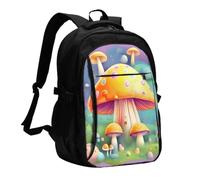SXZVVBN Fantasy Dream Mushroom Travel Laptop Rucksack With USB Port
