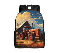 SXZVVBN Farm Red Tractor Water Resistant 600D Backpack Lightweight Commuter Travel Rucksack Daypack Men Women