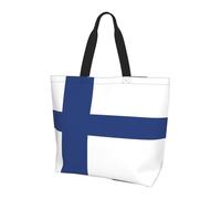 SXZVVBN Finnish flag Lightweight Large Tote Bag for Women Waterproof Polyester Shoulder Shopper for Commuting Work Shopping