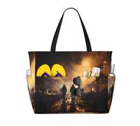 sxzvvbn Firefighters fighting fires Large Capacity Waterproof Beach Bag, Foldable Travel Tote with 7 Pockets, Lightweight Durable Gym Bag for Travel, Swimming, Shopping Camping