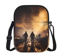 SXZVVBN Firefighters fighting fires Lightweight Waterproof Small Zip Crossbody Shoulder Bag for Women Travel with Adjustable Strap
