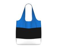 sxzvvbn Flag of Estonia Reusable Shopping Bags Foldable Lightweight Travel Tote, 25L Capacity Compact Pouch for Grocery Work Weekend Adventures