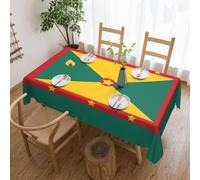 SXZVVBN Flag of Grenada Rectangle Tablecloth 54x72in, Scalloped Edge Water Resistant Polyester Cloth for 4-6 Seater